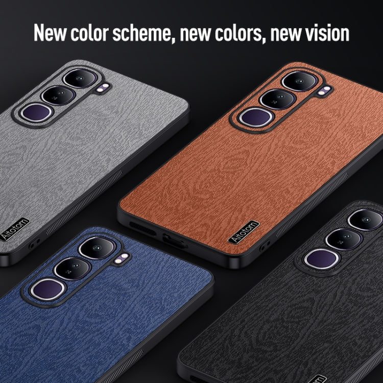 For vivo V40 Lite Tree Bark Leather Shockproof Phone Case