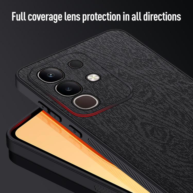 For vivo Y29 4G Tree Bark Leather Shockproof Phone Case