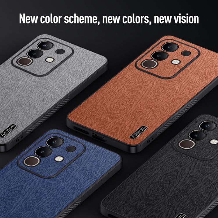 For vivo Y29 4G Tree Bark Leather Shockproof Phone Case