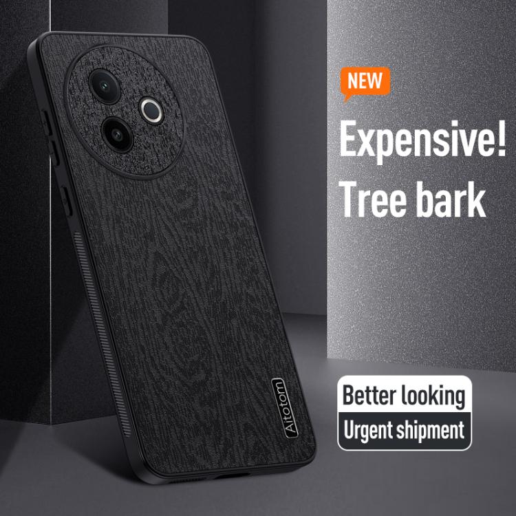 For vivo Y300i Tree Bark Leather Shockproof Phone Case