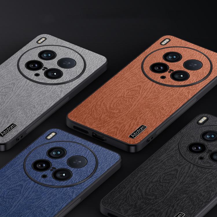 For VIVO X200 Ultra Tree Bark Leather Shockproof Phone Case