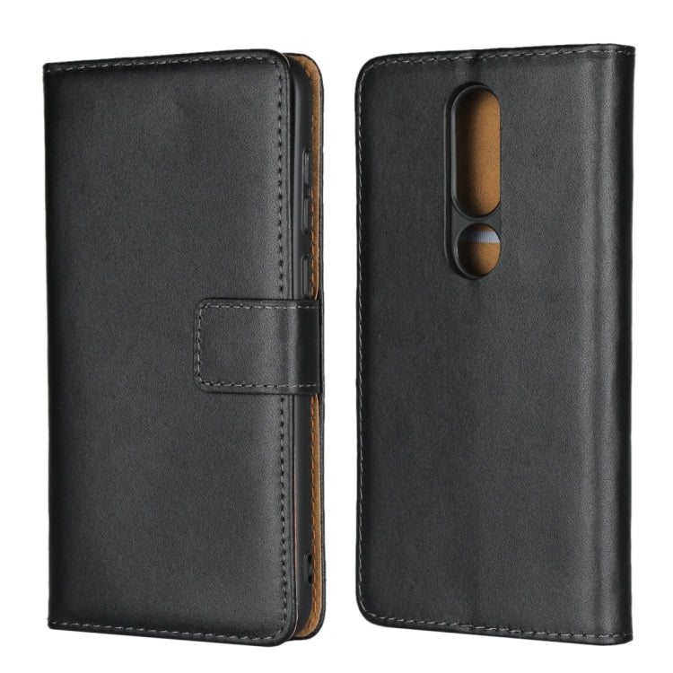 Leather Horizontal Flip Holster for Nokia X6 2018 ï¼Œwith Magnetic Clasp and Bracket and Card Slot and Wallet(Black)