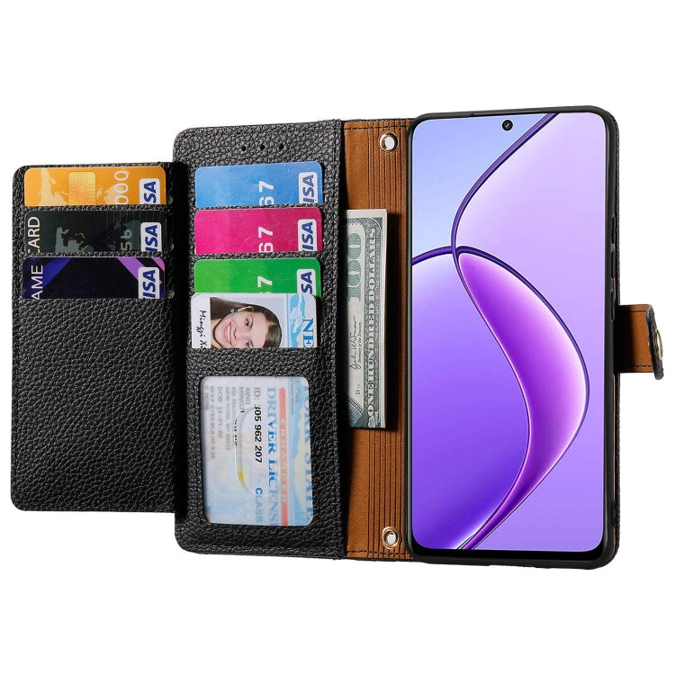 For Realme 12 Love Zipper Lanyard Leather Phone Case