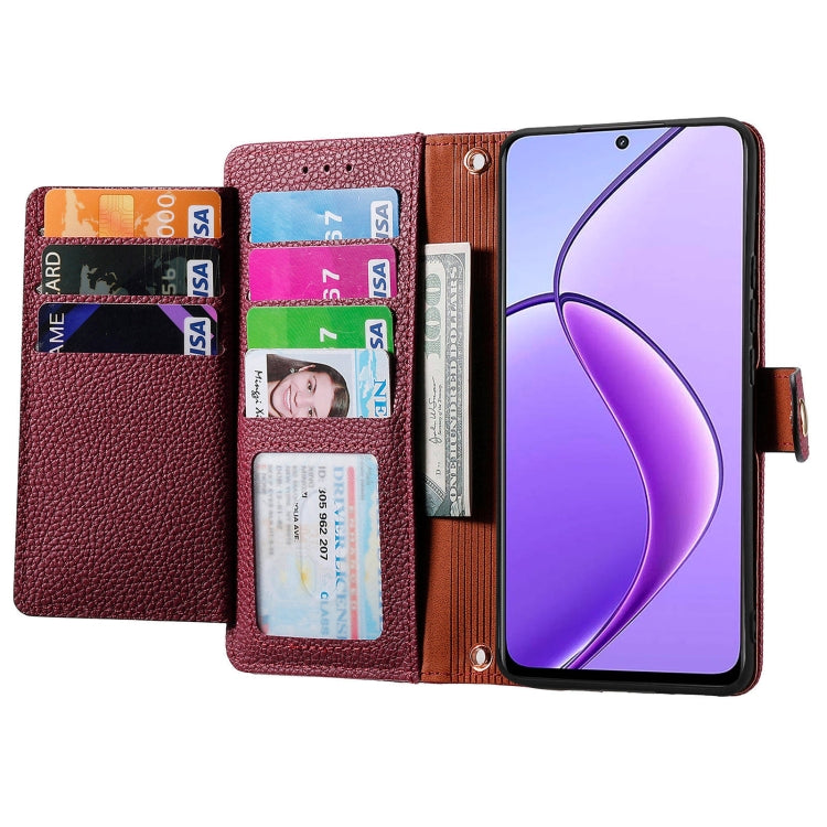 For Realme 12 Love Zipper Lanyard Leather Phone Case