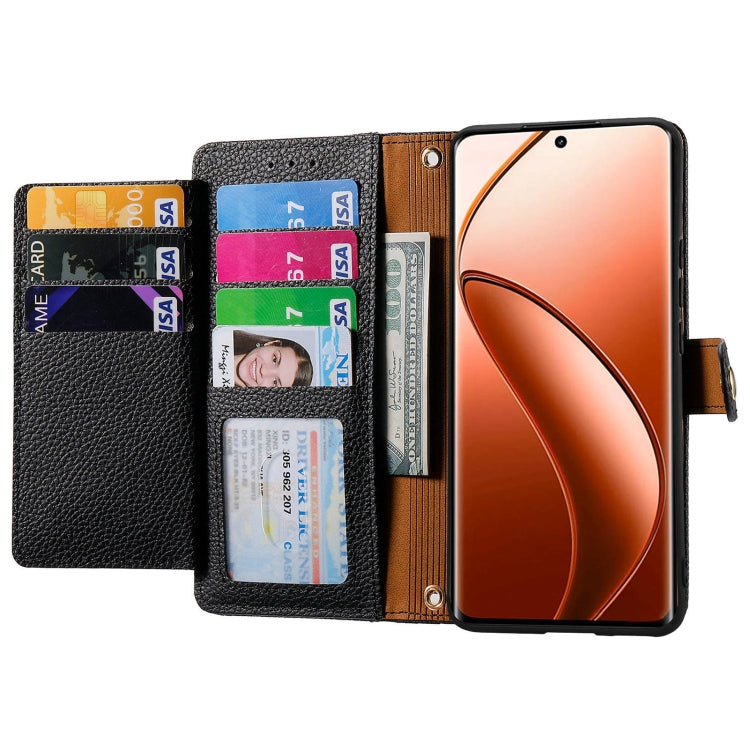 For Realme 12 Pro+ Love Zipper Lanyard Leather Phone Case