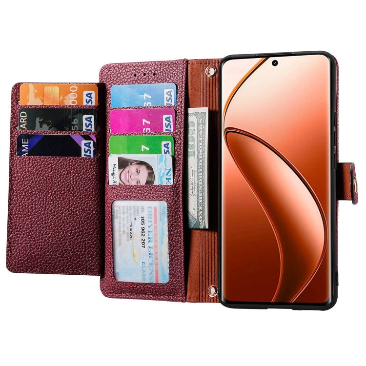 For Realme 12 Pro+ Love Zipper Lanyard Leather Phone Case