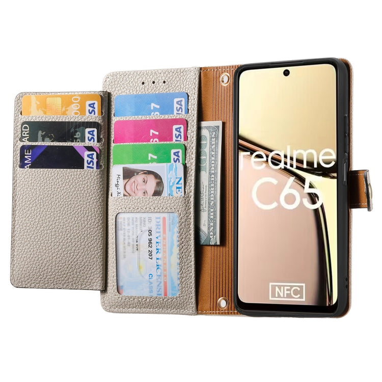For Realme C65 Love Zipper Lanyard Leather Phone Case