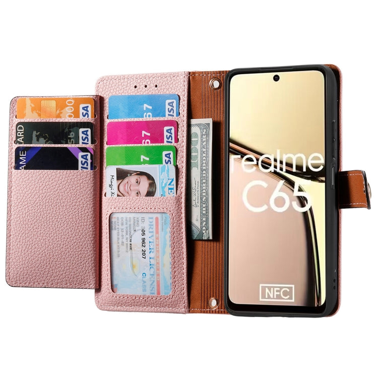 For Realme C65 Love Zipper Lanyard Leather Phone Case