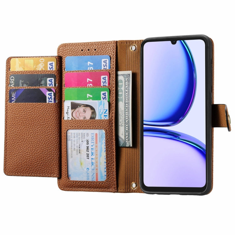 For Realme Note 50 Love Zipper Lanyard Leather Phone Case