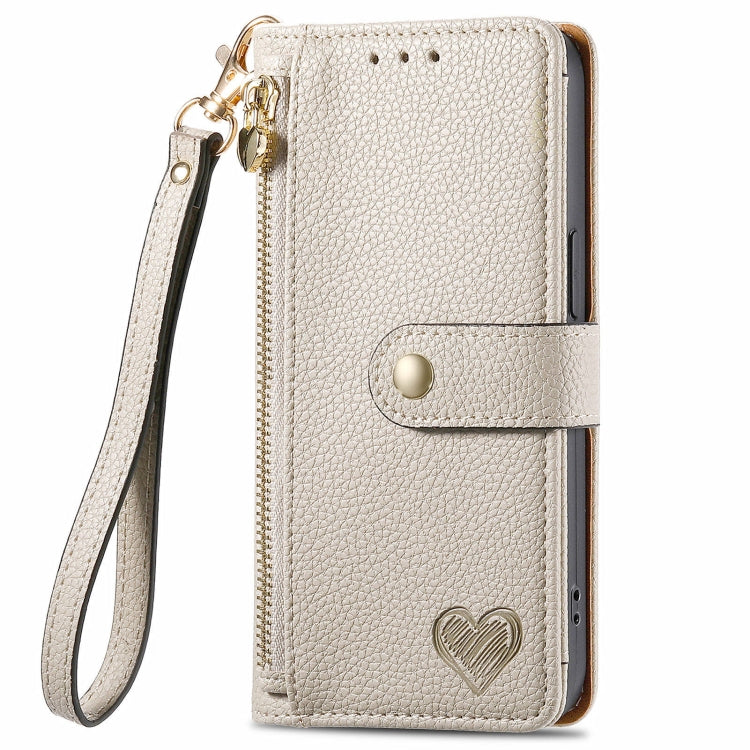 For Realme Note 50 Love Zipper Lanyard Leather Phone Case
