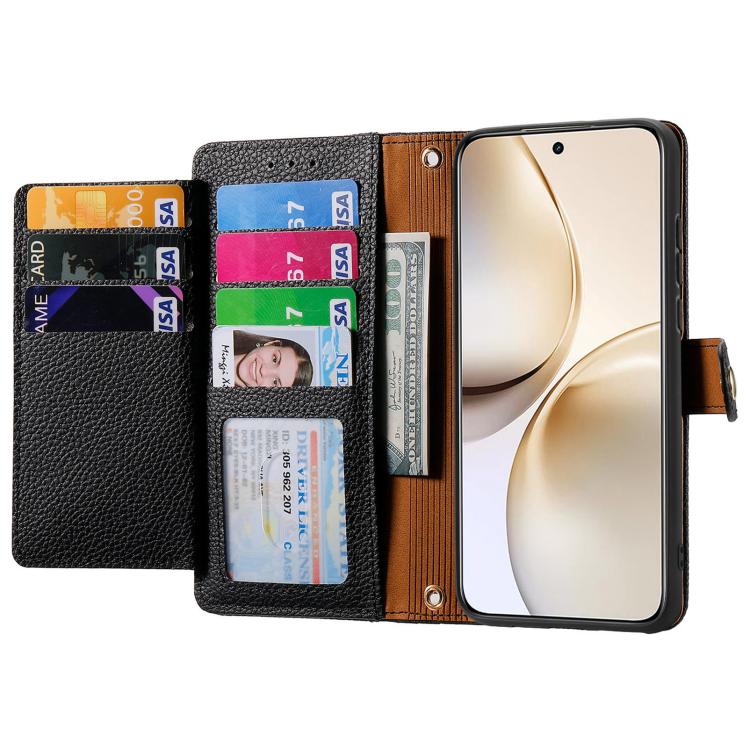 For Realme 14 Pro Love Zipper Lanyard Leather Phone Case