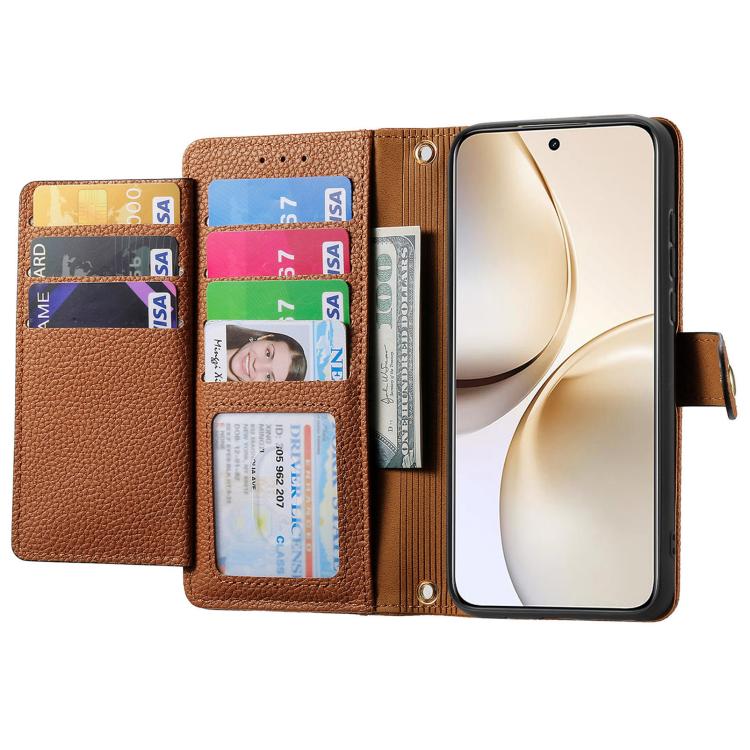 For Realme 14 Pro Love Zipper Lanyard Leather Phone Case