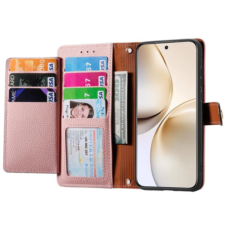 For Realme 14 Pro Love Zipper Lanyard Leather Phone Case
