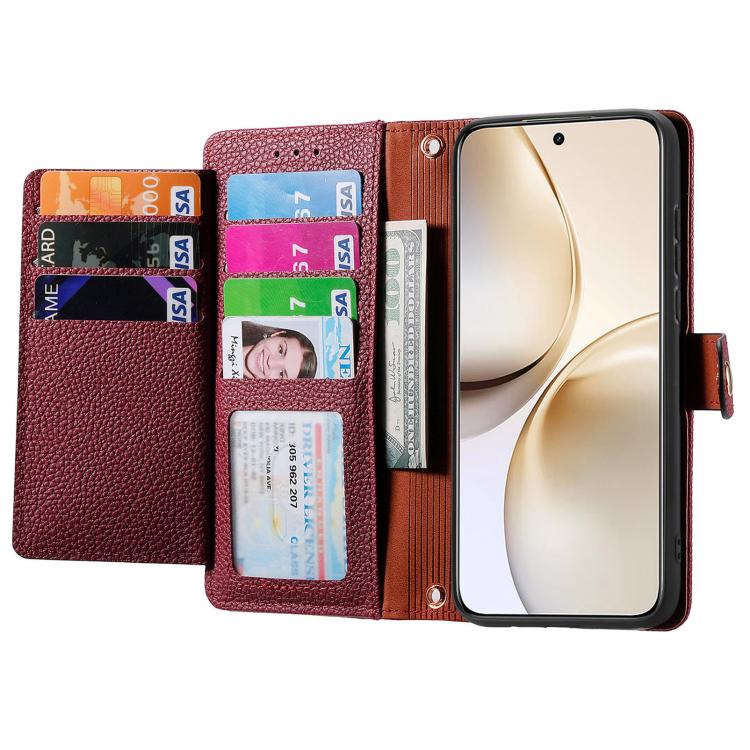 For Realme 14 Pro Love Zipper Lanyard Leather Phone Case
