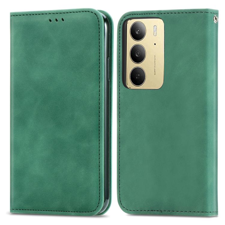 For Realme C75 Retro Skin Feel Magnetic Leather Phone Case