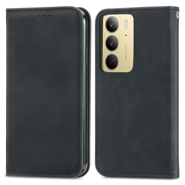 For Realme C75 Retro Skin Feel Magnetic Leather Phone Case