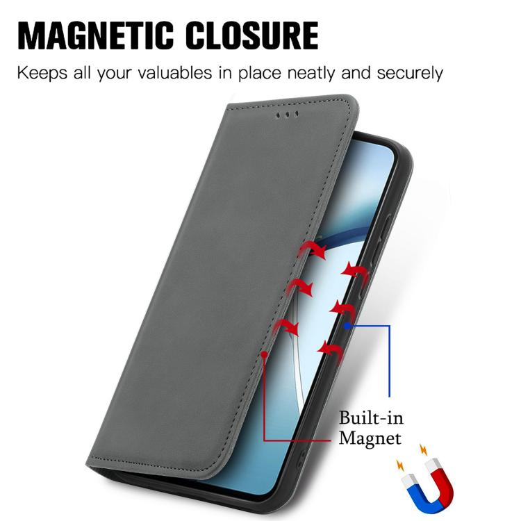 For Realme C75 Retro Skin Feel Magnetic Leather Phone Case