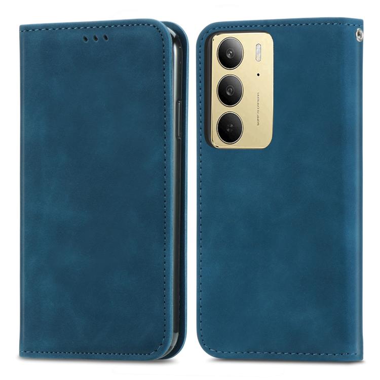 For Realme C75 Retro Skin Feel Magnetic Leather Phone Case