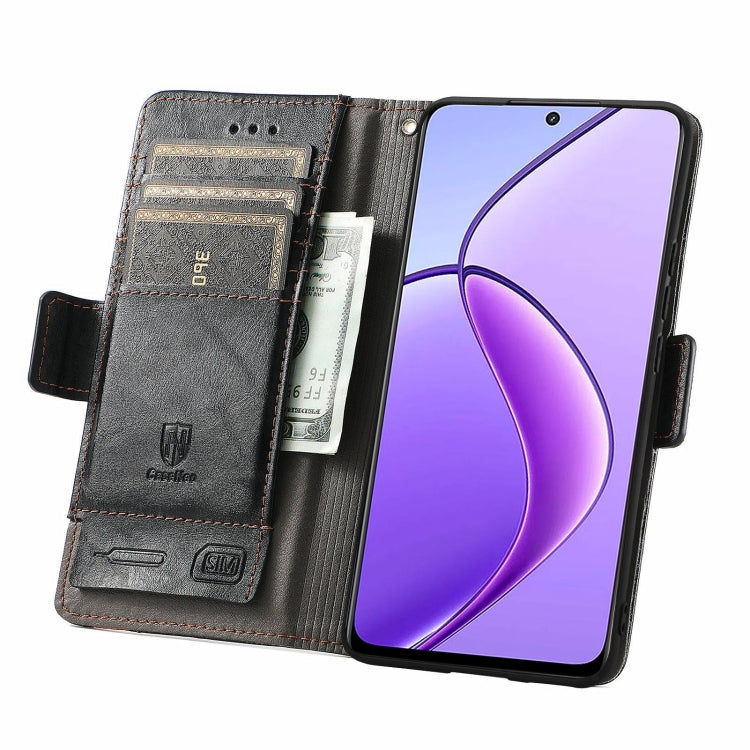 For Realme C65 CaseNeo Splicing Dual Magnetic Buckle Leather Phone Case