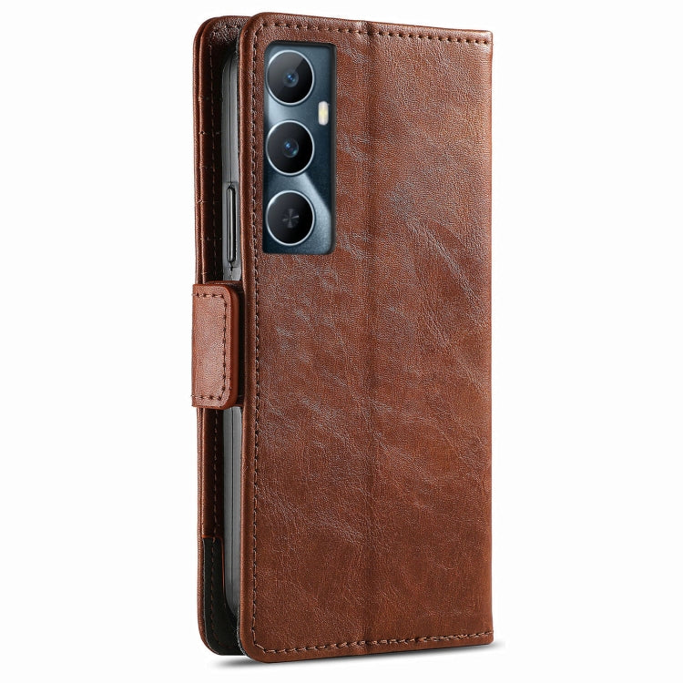 For Realme C65 CaseNeo Splicing Dual Magnetic Buckle Leather Phone Case