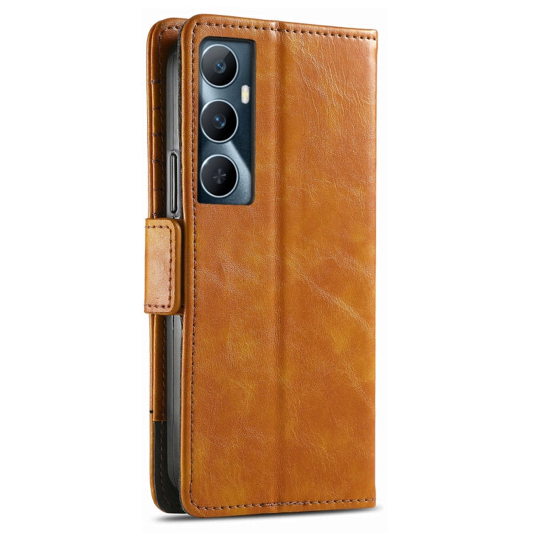 For Realme C65 CaseNeo Splicing Dual Magnetic Buckle Leather Phone Case