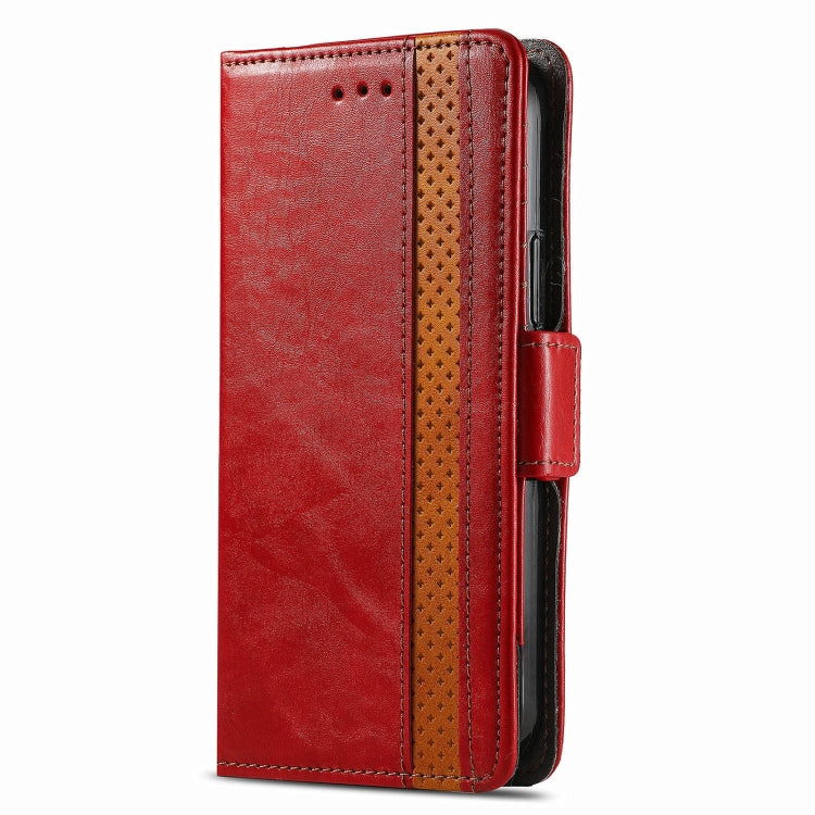 For Realme C65 CaseNeo Splicing Dual Magnetic Buckle Leather Phone Case