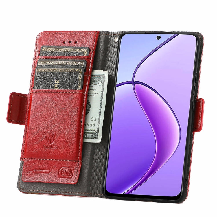 For Realme C65 CaseNeo Splicing Dual Magnetic Buckle Leather Phone Case
