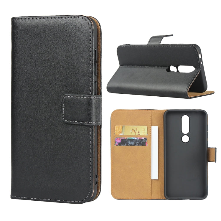 Leather Horizontal Flip Holster for Nokia X5 , with Magnetic Clasp and Bracket and Card Slot and Wallet(Black)