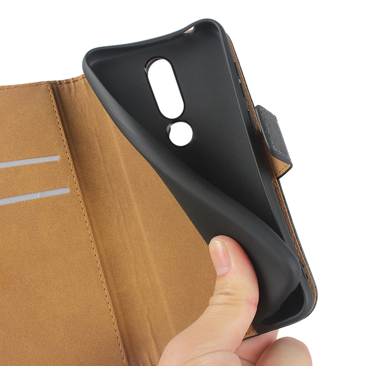 Leather Horizontal Flip Holster for Nokia X5 , with Magnetic Clasp and Bracket and Card Slot and Wallet(Black)