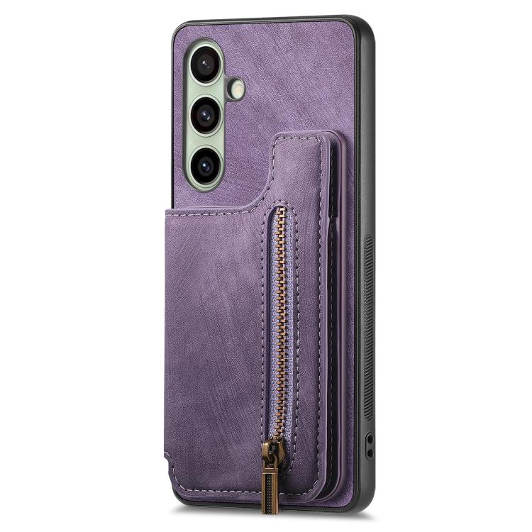 For Samsung Galaxy A56 5G Retro Leather Zipper Wallet Back Phone Case
