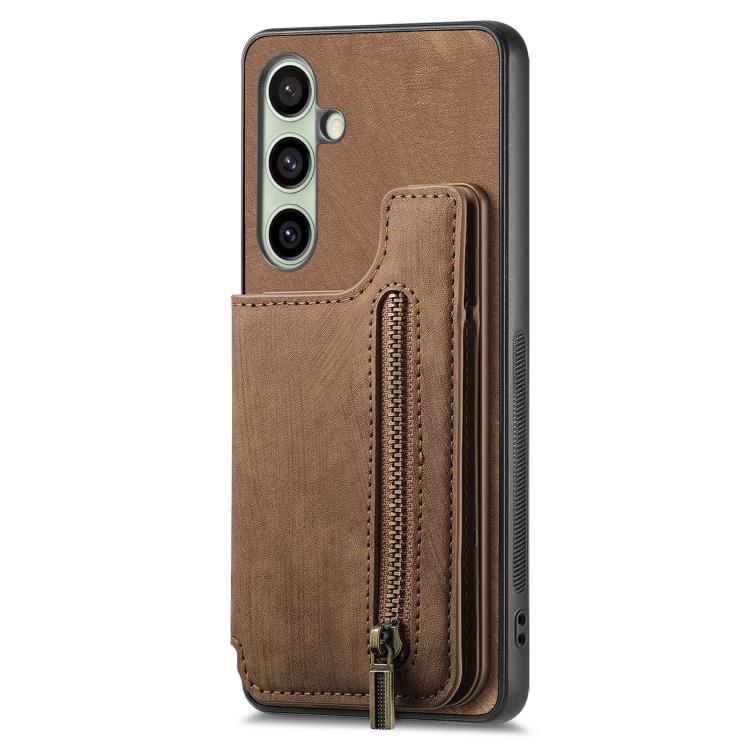 For Samsung Galaxy A56 5G Retro Leather Zipper Wallet Back Phone Case