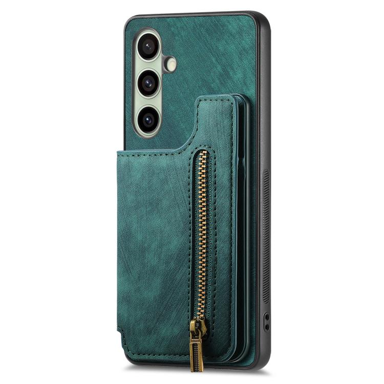 For Samsung Galaxy A56 5G Retro Leather Zipper Wallet Back Phone Case