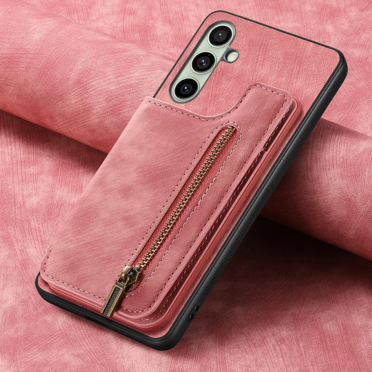 For Samsung Galaxy A36 Retro Leather Zipper Wallet Back Phone Case