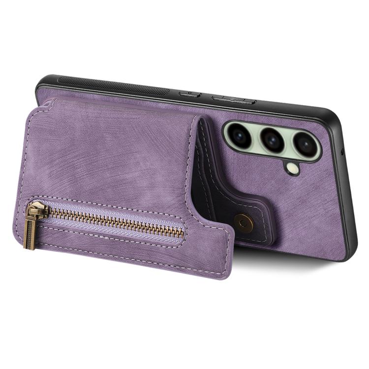 For Samsung Galaxy A36 Retro Leather Zipper Wallet Back Phone Case