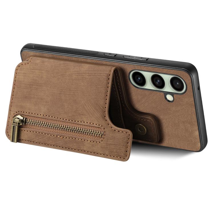 For Samsung Galaxy A36 Retro Leather Zipper Wallet Back Phone Case