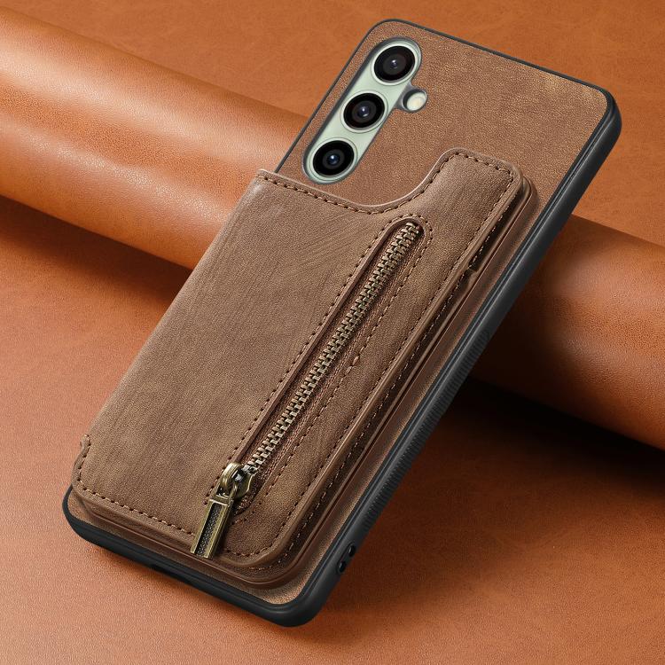 For Samsung Galaxy A36 Retro Leather Zipper Wallet Back Phone Case