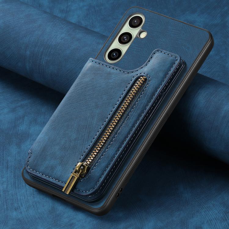 For Samsung Galaxy A36 Retro Leather Zipper Wallet Back Phone Case