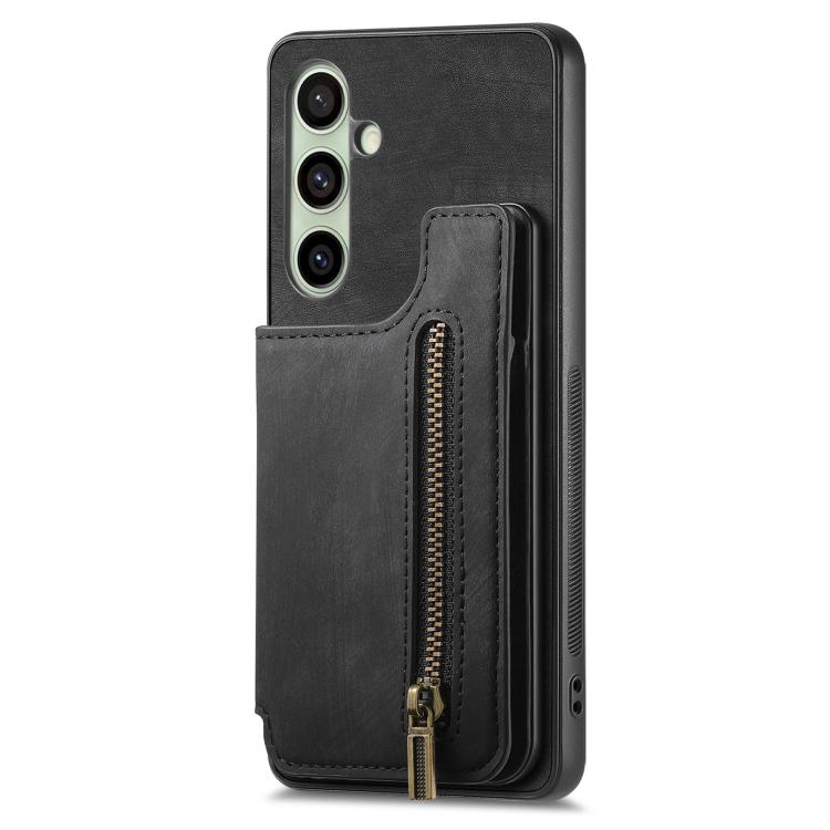 For Samsung Galaxy A36 Retro Leather Zipper Wallet Back Phone Case