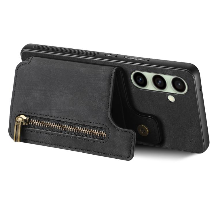 For Samsung Galaxy A36 Retro Leather Zipper Wallet Back Phone Case