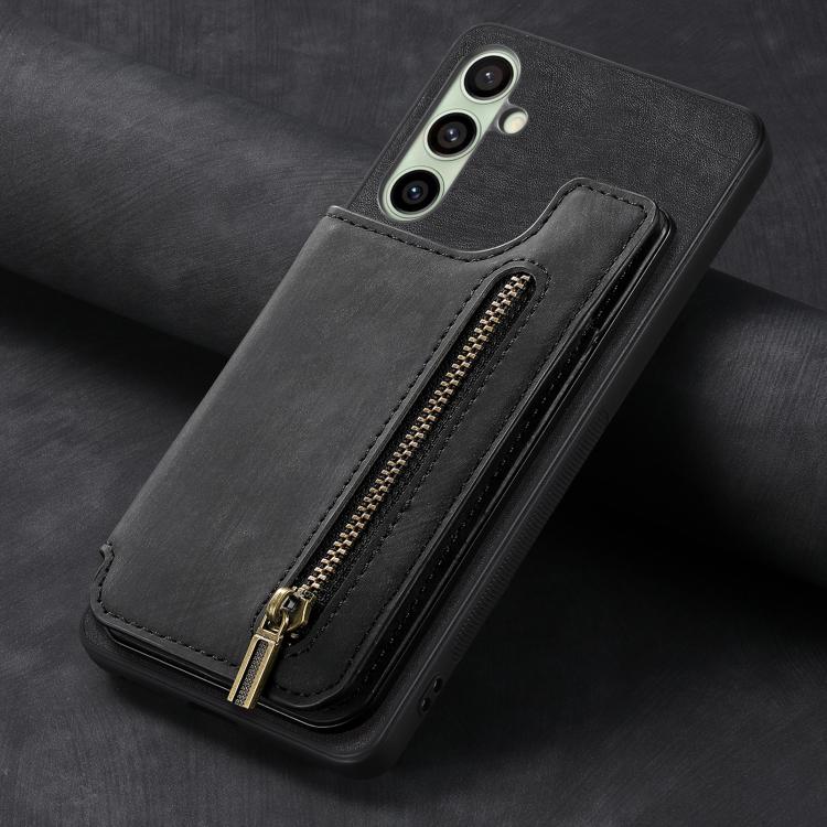 For Samsung Galaxy A36 Retro Leather Zipper Wallet Back Phone Case