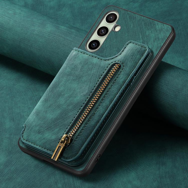 For Samsung Galaxy A36 Retro Leather Zipper Wallet Back Phone Case