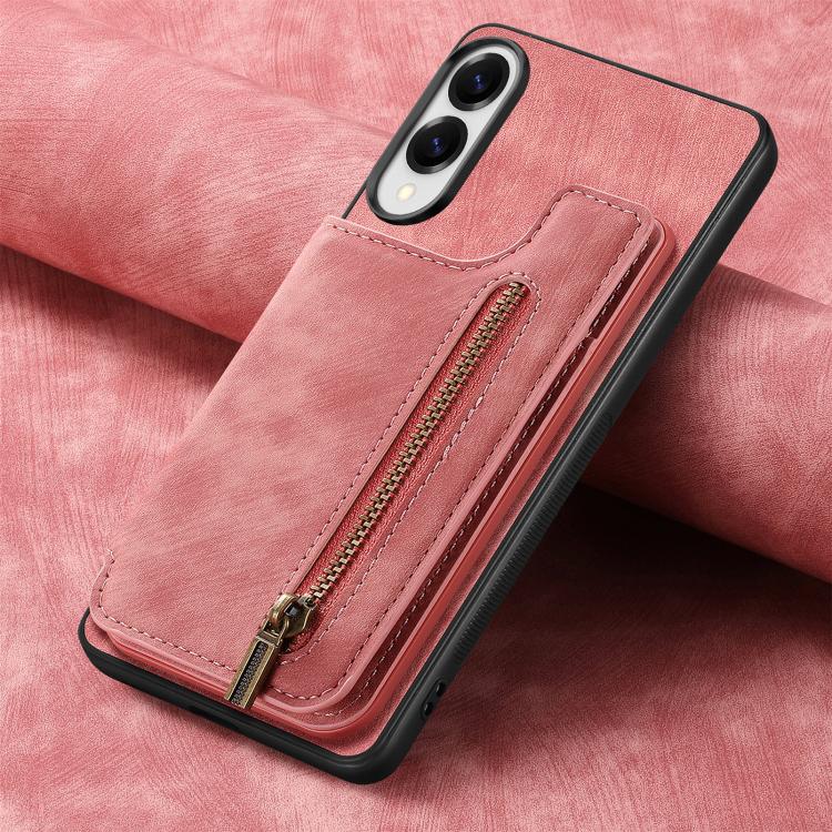 For Samsung Galaxy S25 Edge 5G Retro Leather Zipper Wallet Back Phone Case
