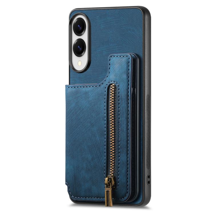 For Samsung Galaxy S25 Edge 5G Retro Leather Zipper Wallet Back Phone Case