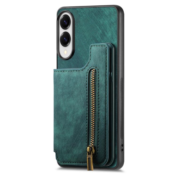 For Samsung Galaxy S25 Edge 5G Retro Leather Zipper Wallet Back Phone Case