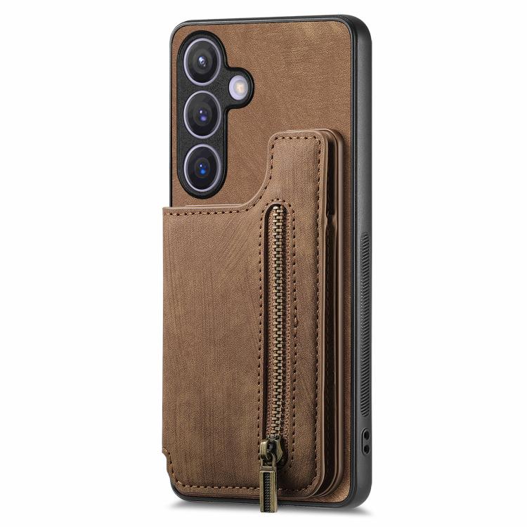 For Samsung Galaxy A37 5G Retro Leather Zipper Wallet Back Phone Case