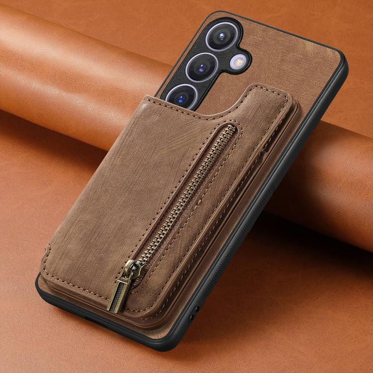 For Samsung Galaxy A37 5G Retro Leather Zipper Wallet Back Phone Case
