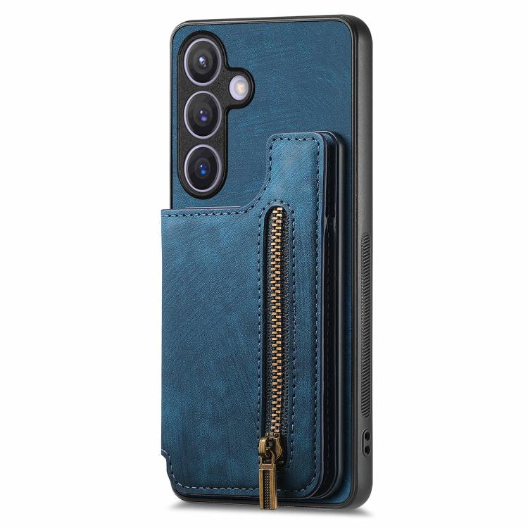 For Samsung Galaxy A37 5G Retro Leather Zipper Wallet Back Phone Case