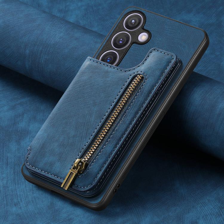 For Samsung Galaxy A37 5G Retro Leather Zipper Wallet Back Phone Case
