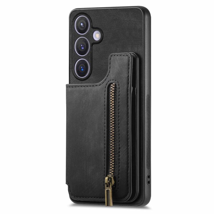 For Samsung Galaxy A37 5G Retro Leather Zipper Wallet Back Phone Case
