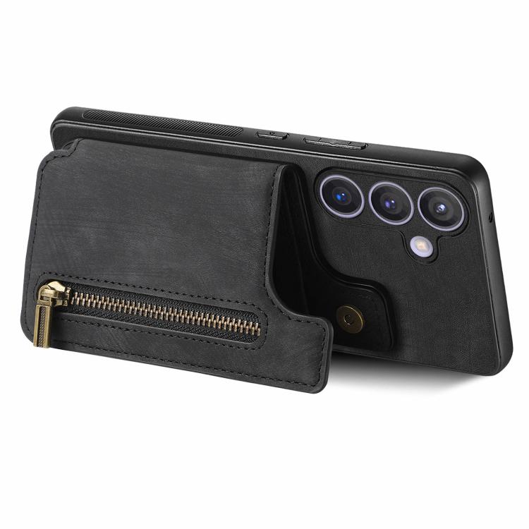 For Samsung Galaxy A37 5G Retro Leather Zipper Wallet Back Phone Case